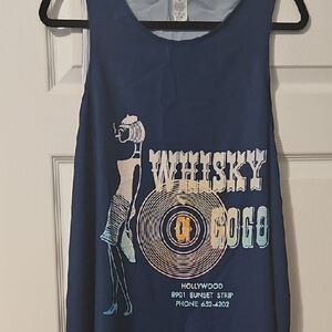 Blue Graphic Tank Dress
